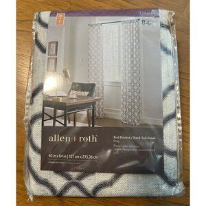 Allen + Roth Gray Rod Pocket & Back Tab Panel Curtain 50x84 Inch Light Filtering